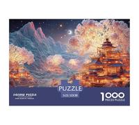 A Village by The River with Icebergs 1000 Pièces Découpe Précise Puzzle Traditional Chinese Architecture Famille Jigsaw Jouet Éducatif pour Adultes 52x38cm/1000pcs