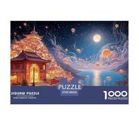 A Village with The Sea in The Back 1000 Piece Découpe Précise Puzzle Traditional Chinese Architecture Amusant Jigsaw Jouet Éducatif pour Amis 38x26cm/1000pcs