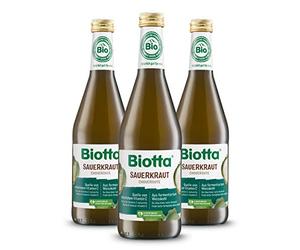 A.VOGEL BIOTTA - Jus de Choucroute lacto-fermenté - Favorise la digestion - Légumes frais - A base de chou blanc bio et de sel marin - Actifs végétaux 100% bio et vegan - Vitamine C - 500ml- Lot de 3