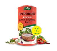 A.VOGEL Herbamare Intense - Mélange de sel marin, légumes et herbes fraiches - Assaisonnement sain, bio & vegan - Actifs végétaux - Exhausteur de goût, savoureux & fabriqué en France -250 g
