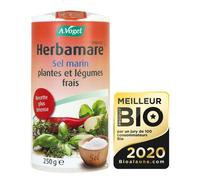 A.Vogel Herbamare Intense - Sel Marin, Paprika & Raifort Bio - 250g | Le potassium contribue au maintien d'une pression artérielle normale, recette relevée, fabriqué en France