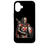A Warrior of Christ Chevaliers Templiers Croix Vieilli Homme Coque pour iPhone 16 Plus