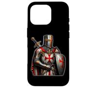 A Warrior of Christ Chevaliers Templiers Croix Vieilli Homme Coque pour iPhone 16 Pro