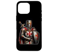 A Warrior of Christ Chevaliers Templiers Croix Vieilli Homme Coque pour iPhone 16 Pro Max