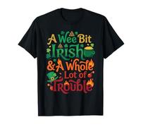 A Wee Bit Irish & A Whole Lot of Trouble St Patrick Day T-Shirt