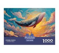 A Whale is Flying 1000 Pièces Papier Écologique Résistant Coffret De Puzzles Sea Creature Stimulant Et Éducatif Jeu Familial Puzzles Cadeaux pour La Famille Et Les Amis 52x38cm/1000pcs