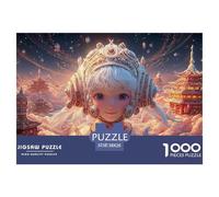 A White-Haired Blue-Eyed Girl 1000 Pcs Découpe Précise Puzzle Steampunk Vibrant Jigsaw Jouet Éducatif Déco pour Enfants 38x26cm/1000pcs