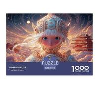 A White-Haired Blue-Eyed Girl 1000 Pcs Papier Premium Puzzle Steampunk Stimulant Jigsaw Jouet Éducatif Déco pour Adultes 70x50cm/1000pcs