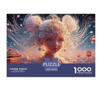 A White-Haired Blue-Eyed Girl 1000 Piece Découpe Précise Puzzle Steampunk Famille Jigsaw Jouet Éducatif pour Adultes 70x50cm/1000pcs