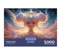 A White-Haired Blue-Eyed Girl 1000 Piece Découpe Précise Puzzle Steampunk Famille Jigsaw Jouet Éducatif pour Adultes 70x50cm/1000pcs