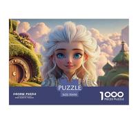 A White-Haired Blue-Eyed Girl 1000 Pièces Carton Premium Coffret De Puzzles Space-Fantasy Scene Stimulant Et Éducatif Jeu Familial Puzzles pour Adultes Et Enfants 70x50cm/1000pcs