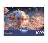 A White-Haired Blue-Eyed Girl 1000 Pièces Découpe Précise Puzzle Steampunk Vibrant Jigsaw Jouet Éducatif pour Enfants 38x26cm/1000pcs