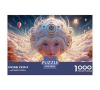 A White-Haired Blue-Eyed Girl 1000 Pièces Puzzles Steampunk Défiant Et Éducatif Puzzle pour Adultes Jouets De Défi Familial 38x26cm/1000pcs