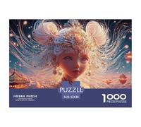 A White-Haired Blue-Eyed Girl 1000 Pièces Puzzles Steampunk Soulage Le Stress Puzzle pour Adultes Et Enfants Jeu De Défi Difficile 52x38cm/1000pcs