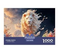 A White Wild Beast with Blue Eyes 1000 Pièces Carton Premium Coffret De Puzzles Kitten Stimulant Et Éducatif Jeu Familial Puzzles As Birthday Gifts 52x38cm/1000pcs
