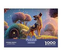 A Wild Dog Howling in The Night 1000 Pcs Carton Premium Coffret De Puzzles Cliffside Cottages Stimulant Et Éducatif Jeu Créatif Puzzles As Birthday Gifts 70x50cm/1000pcs