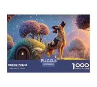A Wild Dog Howling in The Night 1000 Pcs Carton Premium Lot de Puzzles Cliffside Cottages Stimulant Et Éducatif Jeu Créatif Puzzles As Birthday Gifts 38x26cm/1000pcs