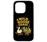 A Wild Goose Chase - Idiom Oie, Bigfoot, Alien & Soldat Coque pour iPhone 15 Pro