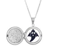 A Winged Collier avec médaillon pour Halloween Art déco