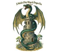 A World of Fairy Wings & Dragon Fire: Magical Creatures, Castles, Fairies & Dragons Coloring Book
