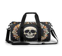 A Wreath Surrounds The Skeleton Sac de sport fourre-tout léger pour homme et femme Blanc 45 cm/22,9 cm/22,9 cm, blanc, 17.7in/9in/9in