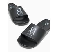 A | X ARMANI EXCHANGE Homme Sandales Icon Slide, Black OP White, 47 EU
