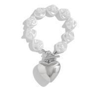 A-yeite Bracelet plaqué or avec pendentif en forme de cœur pour femme - Style baroque - Imitation irrégulière - Pour anniversaire, Saint-Valentin, One Size, Métal, Pas de gemme