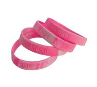 A-yeite Lot de 4 bracelets de sensibilisation au cancer du sein pour femme - Ruban rose en silicone - Lettre espoir, foi, courage - Bijoux inspirants - Accessoires cadeaux, Adjustable, Silicone, Pas