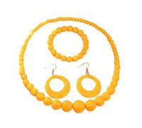 A-yeite Parure de bijoux pour femme avec collier, boucles d'oreilles, bracelet et boucles d'oreilles en acrylique fluo - Accessoires de fête des années 80 - Orange, One Size, Acrylique, Pas de gemme