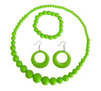 A-yeite Parure de bijoux pour femme avec collier, boucles d'oreilles, bracelet et boucles d'oreilles en acrylique fluo - Accessoires de fête des années 80 - Orange, One Size, Acrylique, Pas de gemme