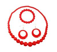 A-yeite Parure de bijoux pour femme avec collier, boucles d'oreilles, bracelet et boucles d'oreilles en acrylique fluo - Accessoires de fête des années 80 - Orange, One Size, Acrylique, Pas de gemme