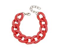 A-yeite Y2k Bracelet à gros maillons en acrylique fluo style années 80 et 90 pour femme, Adjustable, Acrylique, Pas de gemme