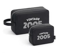 A-Z BAG Cadeaux d'anniversaire pour femme, trousse de toilette années nostalgiques, 8 trousses de maquillage pour l'année de naissance (1966-2026), cadeau unique personnalisé pour homme, organisateur