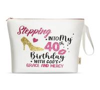 A-Z BAG Trousse de Maquillage pour 16e Anniversaire pour Fille pour Les Meilleures amies, sœurs, étudiantes, Trousse de Toilette (40 Ans)