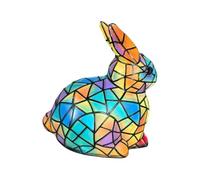 A0012 Style Ratbbit Lampe de table faite à la main en verre teinté en forme d'animal Lampe de table en forme de lapin pour salon, chambre à coucher, décoration d'intérieur (bleu ciel, A)