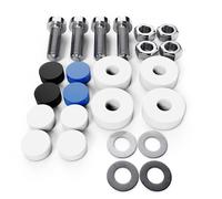 A0023-1 Lot de 4 vis de fixation pour plaque d'immatriculation M5 x 20 mm DIN 84 avec capuchons de protection