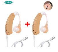 A01 peau - Une paire de mini prothèses auditives rechargeables BTE, amplificateur de sons et d'audition USB pour personnes âgées, les deux oreilles peuvent entendre