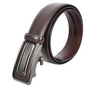 A1 FASHION GOODS Ceinture à cliquet automatique en cuir véritable pour homme avec boucle coulissante Style décontracté A02, marron, Length 112 cm, 38"-40" Waist Adjustable