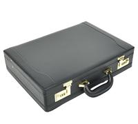 A1 FASHION GOODS Classic Attache Mallette en simili cuir avec double serrure Noir, Noir , Large