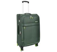 A1 FASHION GOODS Double valise souple à 4 roues légères et extensibles avec serrure TSA, Vert, Medium Check-in 24", Valise extensible à roulettes souple