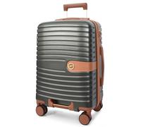 A1 FASHION GOODS Jetpack Valise rigide à 4 roues extensible et légère avec serrure à chiffres Marron, gris, Small Cabin, Valise