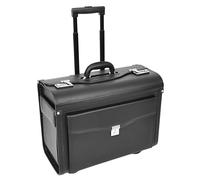 A1 FASHION GOODS Valise à roulettes en simili cuir noir pour voyage d'affaires cabine bagage à roulettes train, Noir , Cabin, Étui pilote
