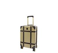 A1 FASHION GOODS Valise rétro à coque rigide à 8 roues style coffre de voyage archaïque, doré, Cabin | 55 x 35 x 22cm, 3kg, Bagage rigide avec roulettes pivotantes