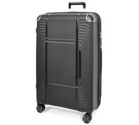 A1 FASHION GOODS Valise rigide en polypropylène durable à 4 roues extensible avec fermeture éclair, Noir , Large Check-in Size 28", Valise