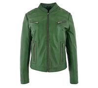 A1 FASHION GOODS Vert Cuir Veste de Motard Pour Femmes Branché Dernier Style le Plus Populaire Jenny (XXL - E U 44)