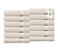 A1 Home Collections Lot de 12 Chiffons en Coton Bio 700 g/m² à séchage Rapide, certifiés GOTS, certifiés Oeko-Tex, Vert