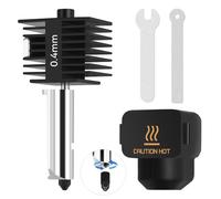 A1 Mini High Temp&Fast Speed Hotend 0.4mm avec Groove and Wrenches Buse en Acier Trempé+Bloc Chauffant en Laiton Chromé+Chaussette en Silicone Compatible with Bambu Lab A1&A1 MiniI mprimantes 3D