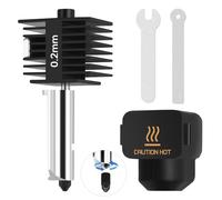 A1 Mini High Temp Hotend 0.2mm avec Groove and Wrenches Buse en Acier Trempé+Bloc Chauffant en Laiton Chromé+Chaussette en Silicone Compatible with Bambu Lab A1&A1 MiniI Imprimantes 3D