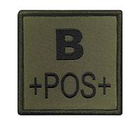 A10 Equipment Groupe SANGUIN B Positif BRODÉ sur Tissu Vert Olive Patch, 5 x 5 cm Mixte