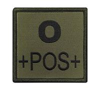 A10 Equipment Groupe SANGUIN O Positif BRODÉ sur Tissu Vert Olive Patch, 5 x 5 cm Mixte